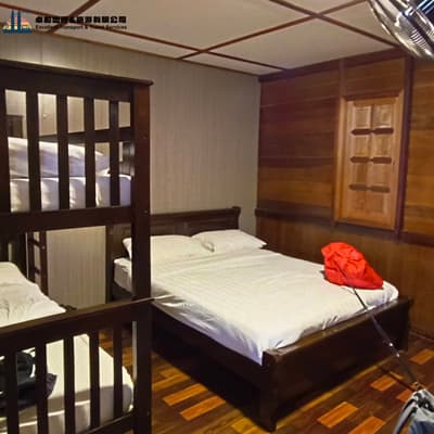 Aerial view of 99 Resort Fishing kelong under the cable-stayed bridge in Johor